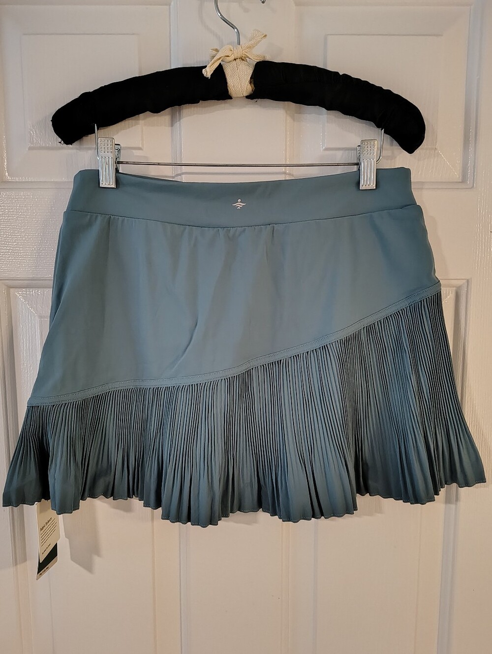 HALARA Pleated Skirt Steel Blue Stretch Mini Skirt - Picture 9 of 10